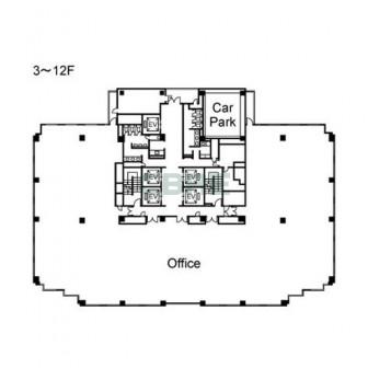 3階〜12階 平面図