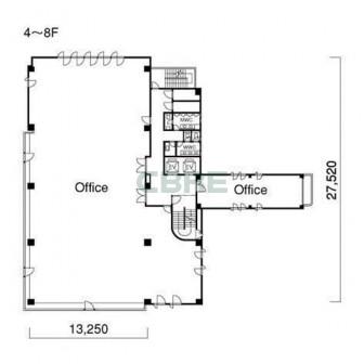 4階〜8階 平面図