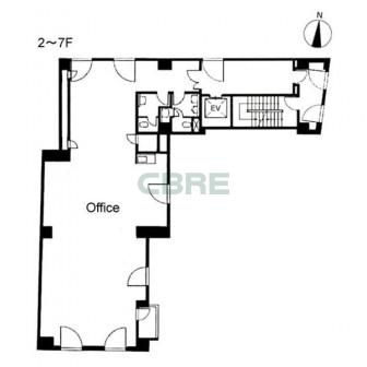 2階〜7階 平面図