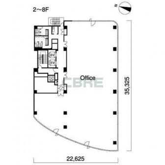 2階〜8階 平面図