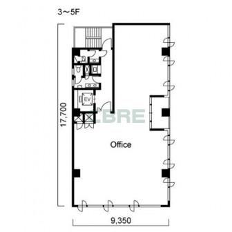 3階〜5階 平面図