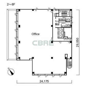 2階〜8階 平面図