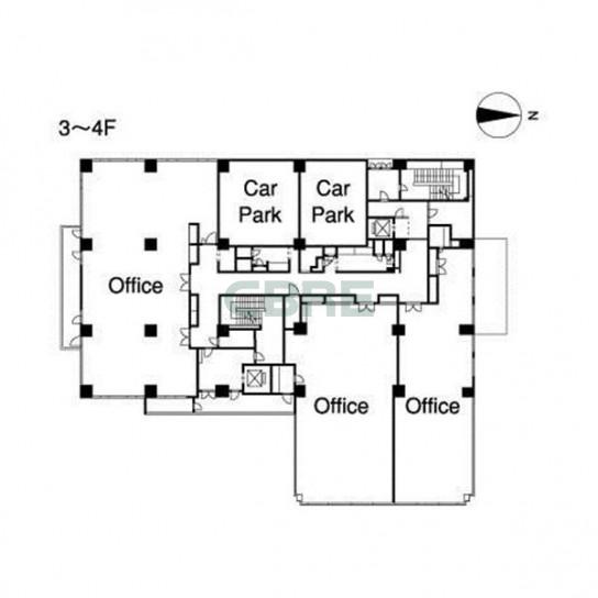 3階〜4階 平面図