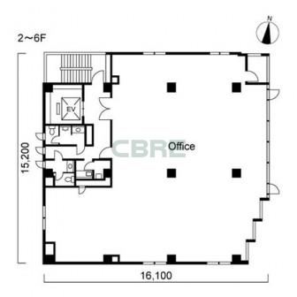 2階〜6階 平面図