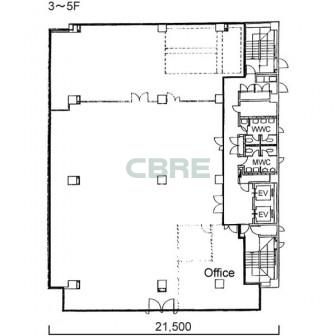 3階〜5階 平面図