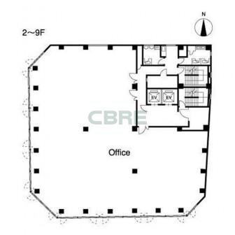 2階〜9階 平面図