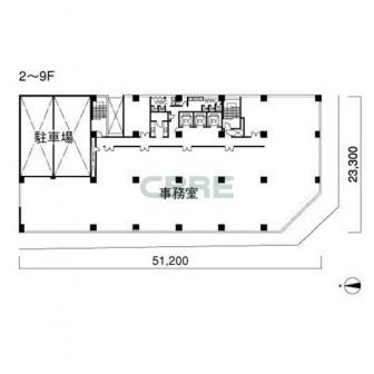 2階〜9階 平面図