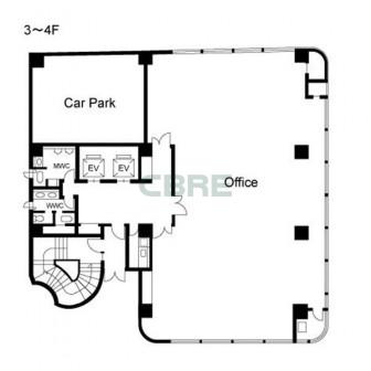 3階〜4階 平面図