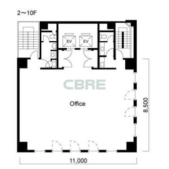 2階〜10階 平面図