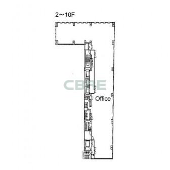 2階〜10階 平面図