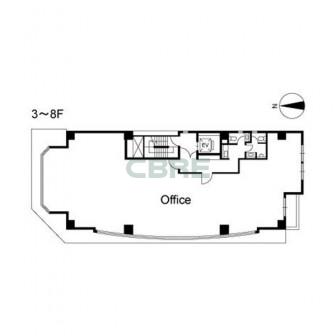 3階〜8階 平面図