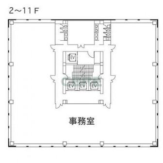 2階〜11階 平面図