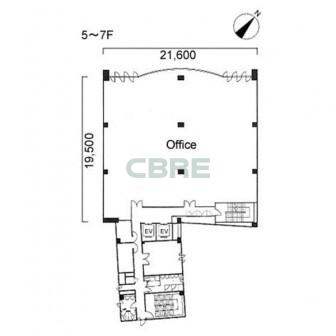 5階〜7階 平面図