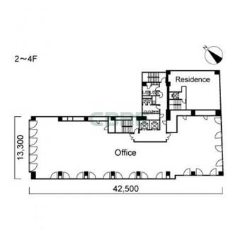 2階〜4階 平面図