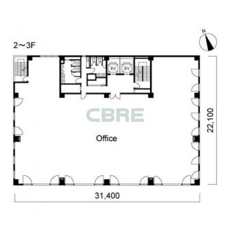 2階〜3階 平面図