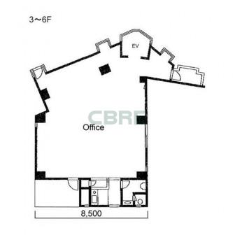 3階〜6階 平面図