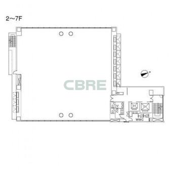 2階〜7階 平面図