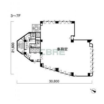 3階〜7階 平面図