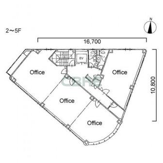 2階〜5階 平面図