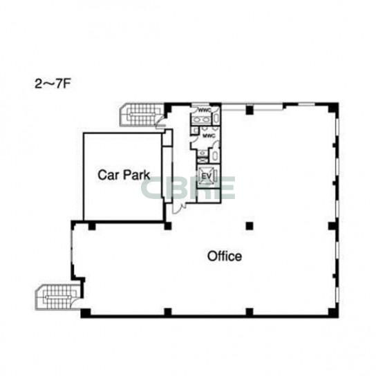 2階〜7階 平面図