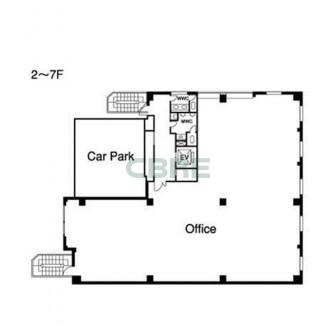 2階〜7階 平面図