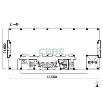 2階〜4階 平面図