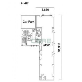 2階〜8階 平面図