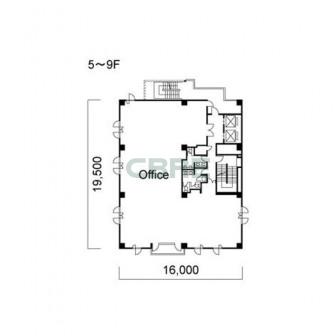 5階〜9階 平面図