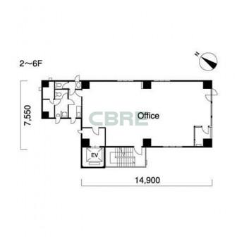 2階〜6階 平面図