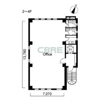 2階〜4階 平面図