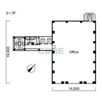 3階〜7階 平面図