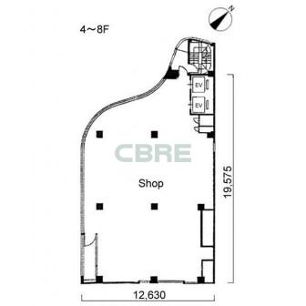 4階〜8階 平面図