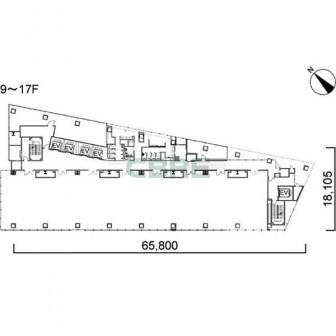 9階〜17階 平面図