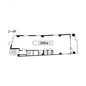 2階〜8階 平面図