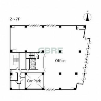 2階〜7階 平面図