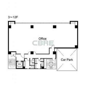 3階〜12階 平面図