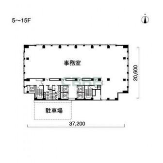 5階〜15階 平面図