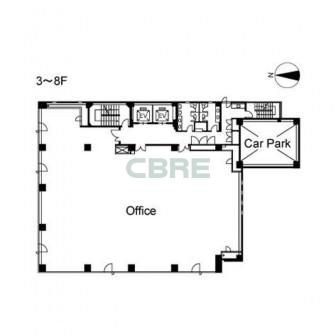 3階〜8階 平面図