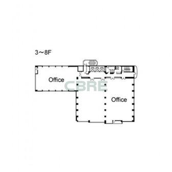 3階〜8階 平面図