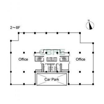 2階〜8階 平面図