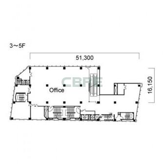 3階〜5階 平面図