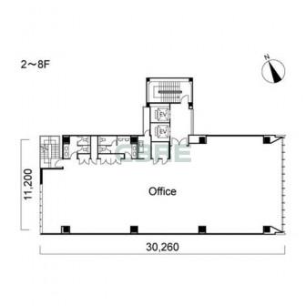 2階〜8階 平面図