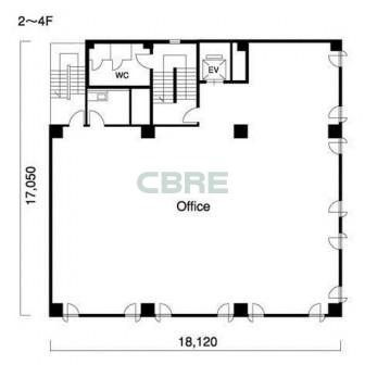 2階〜4階 平面図