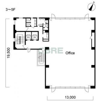3階〜5階 平面図