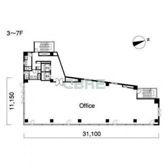 3階〜7階 平面図