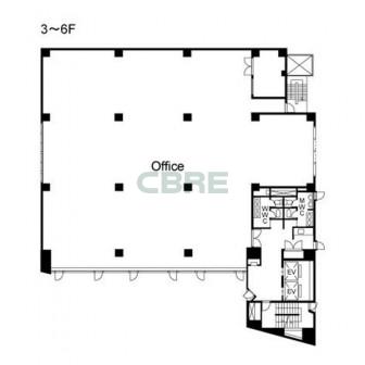 3階〜6階 平面図