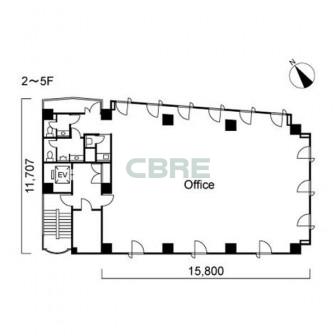 2階〜5階 平面図