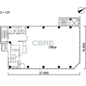 2階〜12階 平面図