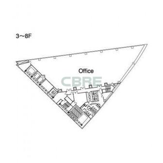 3階〜8階 平面図