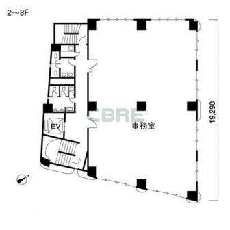 2階〜8階 平面図